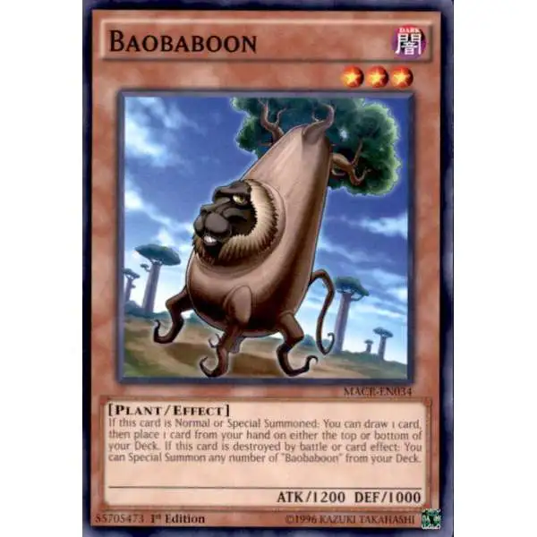 YuGiOh Trading Card Game Maximum Crisis Common Baobaboon MACR-EN034