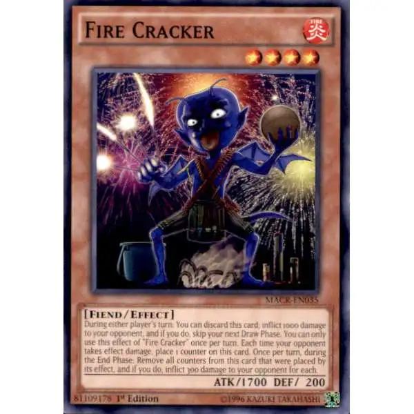 YuGiOh Trading Card Game Maximum Crisis Common Fire Cracker MACR-EN035