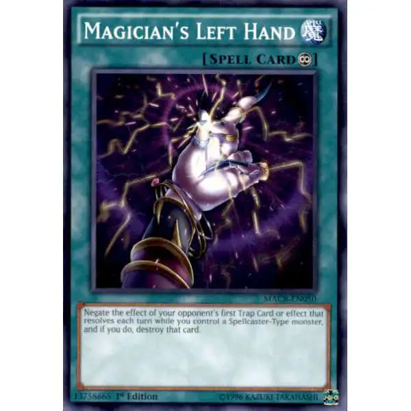 YuGiOh Trading Card Game Maximum Crisis Common Magician's Left Hand MACR-EN050