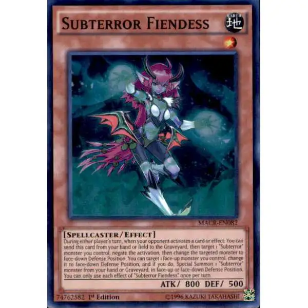 YuGiOh Trading Card Game Maximum Crisis Super Rare Subterror Fiendess MACR-EN082