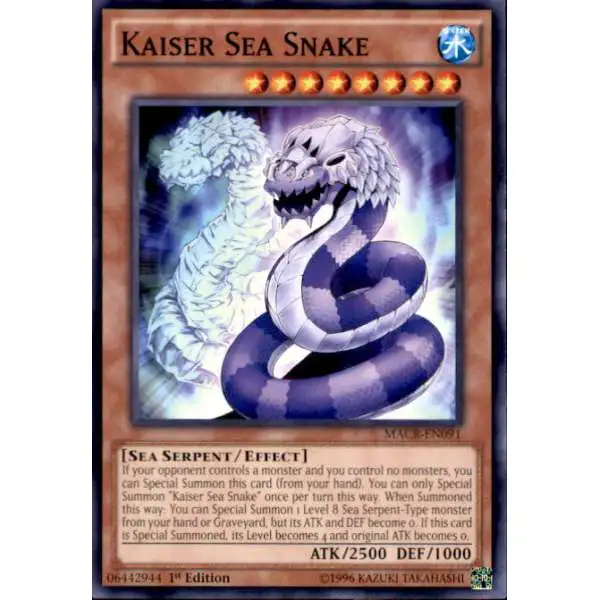 YuGiOh Trading Card Game Maximum Crisis Common Kaiser Sea Snake MACR-EN091