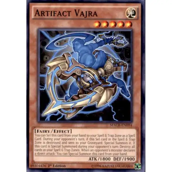 YuGiOh Trading Card Game Maximum Crisis Common Artifact Vajra MACR-EN094