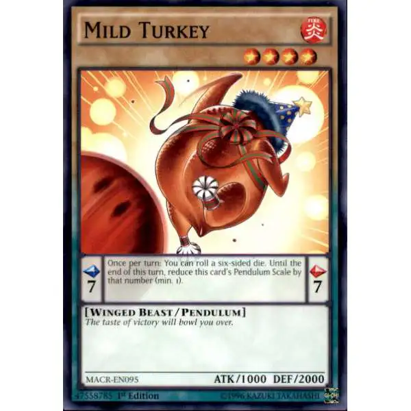 YuGiOh Trading Card Game Maximum Crisis Common Mild Turkey MACR-EN095
