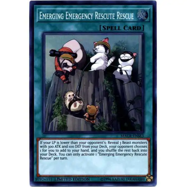 YuGiOh Trading Card Game Maximum Crisis Super Rare Emerging Emergency Rescute Rescue MACR-ENSE3