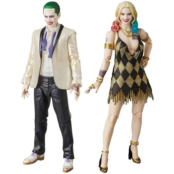 DC Suicide Squad MAFEX White Suit Joker and Dress Harley 6 Action