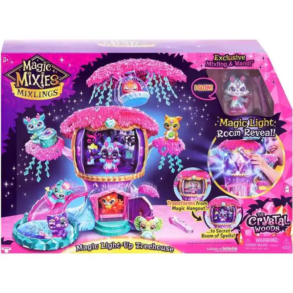 Magic Mixies Mixlings The Crystal Woods Magic Light-Up Treehouse Exclusive  Playset Exclusive Glow Magic Mixling Wand Moose Toys - ToyWiz