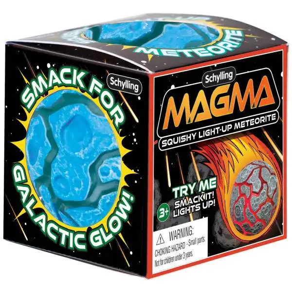 Magma Squishy Light-Up Meteorite BLUE 2.5-Inch Small Stress Ball