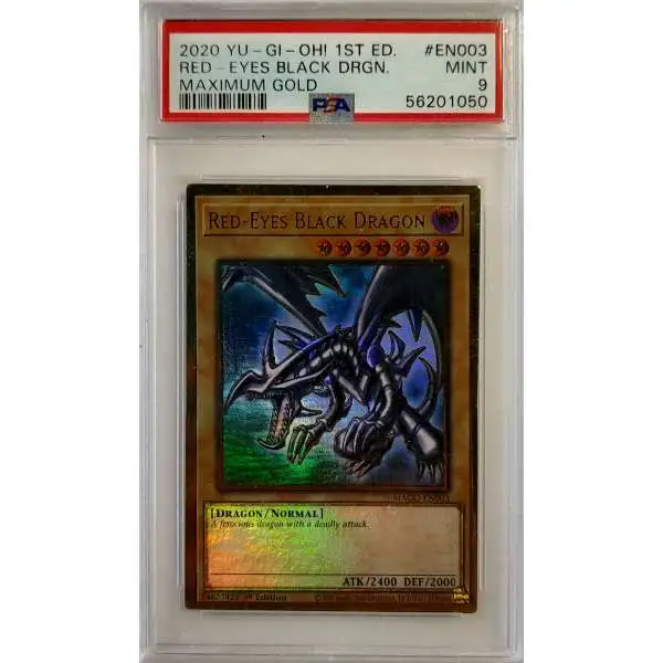 YuGiOh Maximum Gold Red-Eyes Black Dragon MAGO-EN003 [1st Edition, PSA 9.0] [Mint]