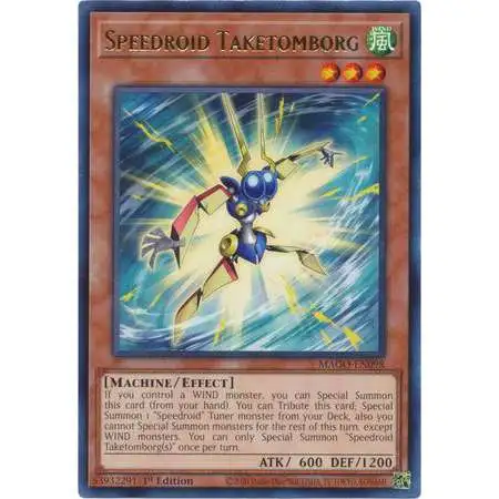 YuGiOh Maximum Gold Rare Speedroid Taketomborg MAGO-EN098