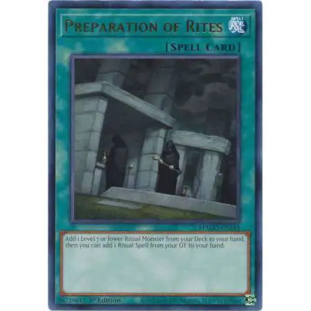 YuGiOh Maximum Gold Rare Preparation of Rites MAGO-EN144