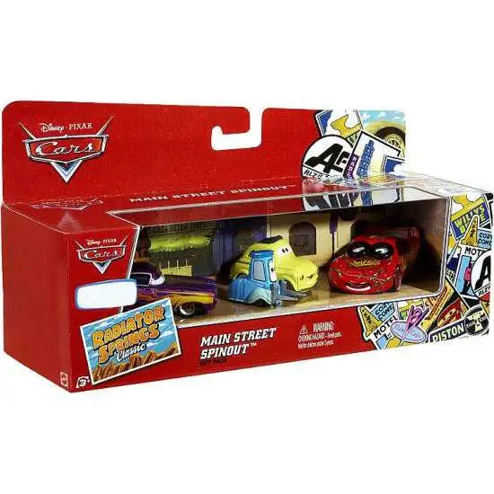 Disney / Pixar Cars Radiator Springs Classic Main Street Spinout Gift Pack Exclusive Diecast Car Set