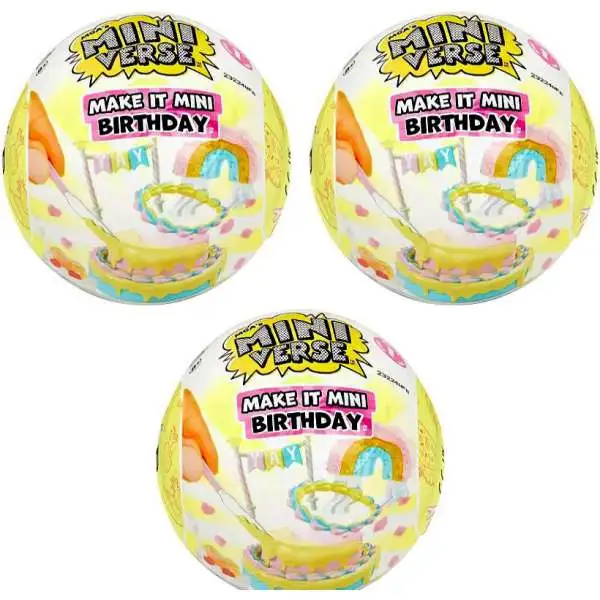 Miniverse Make It Mini BIRTHDAY Exclusive LOT of 3 Mystery Packs
