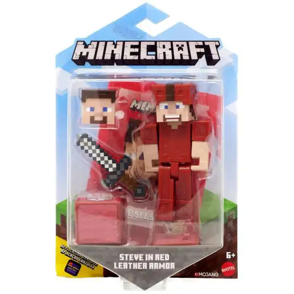 Minecraft Comic Maker Steve in Red Leather Armor Action Figure