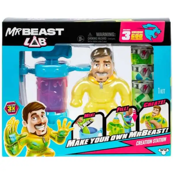 MrBeast Lab Make Your Mr. Beast Creation Station Stretchy Action Figure Playset [Mix! Fill! Create!]