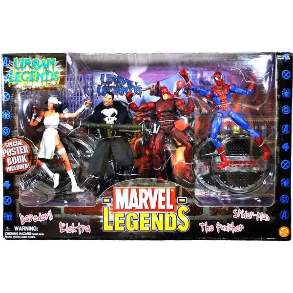 Marvel Legends Urban Legends Action Figure 4-Pack [Daredevil, Elektra, Punisher & Spider-Man]