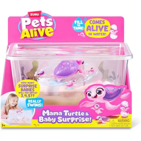 Pets Alive Mama (Mommy) & Baby Surprise Turtle Playset [Really Swims!]