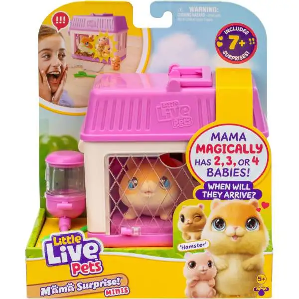 Little Live Pets Mama Surprise Minis Hamster Interactive Toy [Magically Has 2, 3 OR 4 Babies!]