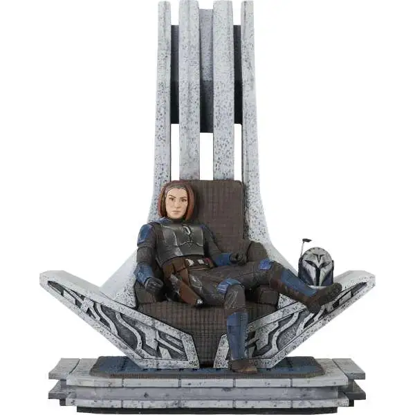 Star Wars The Mandalorian Premier Collection Bo Katan on Throne 14-Inch Statue