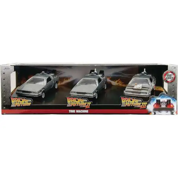 Back to the Future Hollywood Rides Time Machine Diecast Vehicle 3-Pack (Pre-Order ships April)