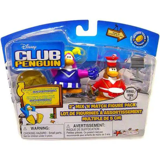 Club Penguin Mix 'N Match Series 3 Marching Band & Cheerleader Mini Figure Set