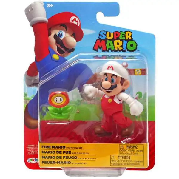 World Of Nintendo Super Mario Fire Mario Action Figure With Flower Jakks Pacific Toywiz 9302