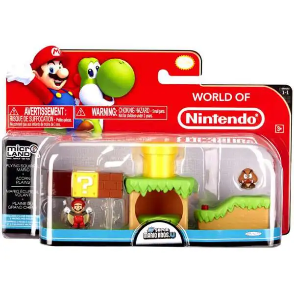 World of Nintendo New Super Mario Bros. U Micro Land Playset Flying Squirrel Mario & Acorn Plains Playset