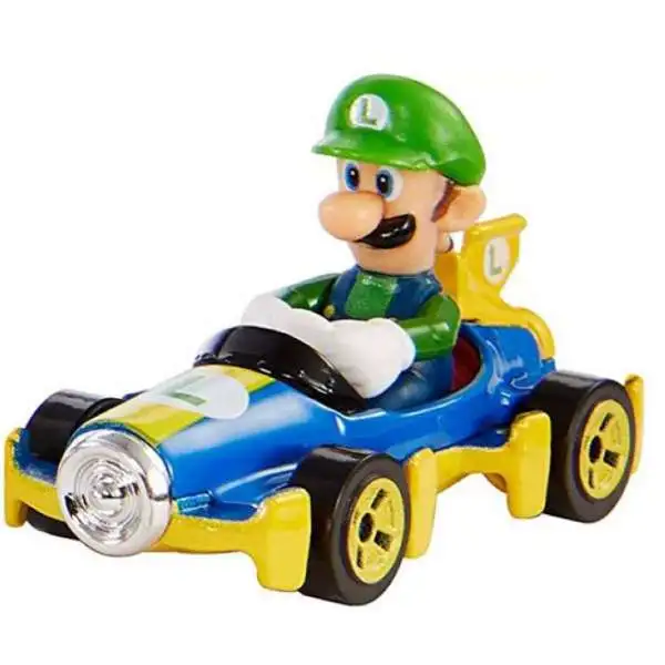 Hot Wheels Mario Kart Mach 8 Luigi Diecast Car [Loose]