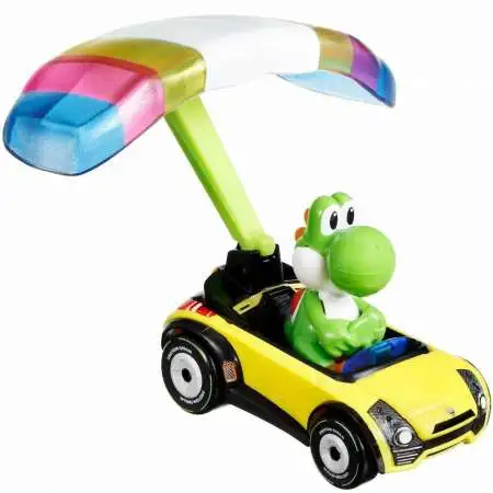 Hot Wheels Mario Kart Sports Coupe + Parafoil Glider Yoshi Diecast Car [Loose]