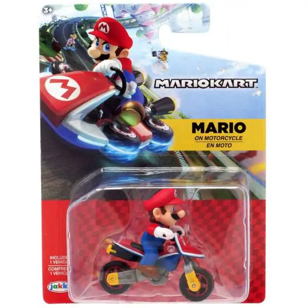 World of Nintendo Mario Kart 8 Tape Racer Mario Figure [on Motorcycle, Version 2]