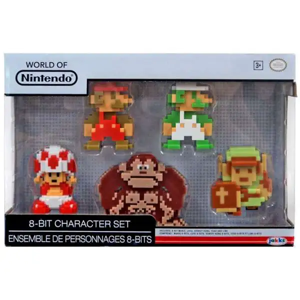 World of Nintendo Legend of Zelda 8-Bit Character Set 2.5-Inch Mini Figure 5-Pack [Mario, Luigi, Toad, Donkey Kong & Link]