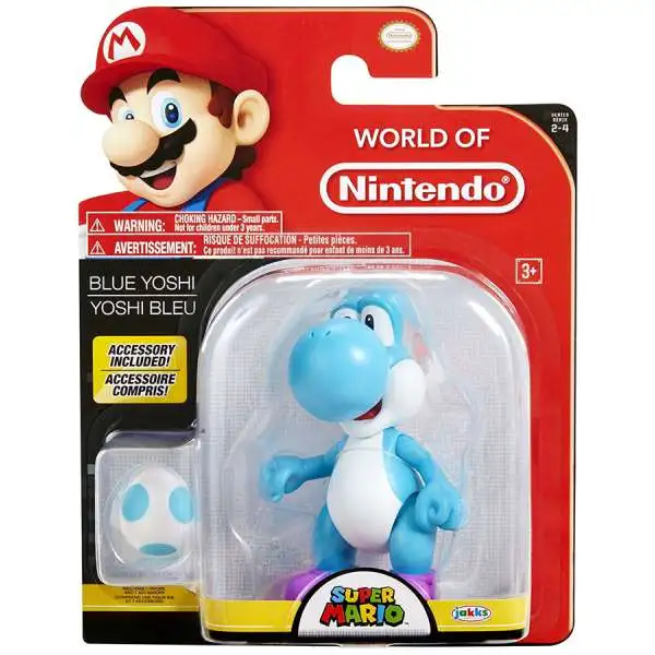 World of Nintendo Super Mario Blue Yoshi Action Figure