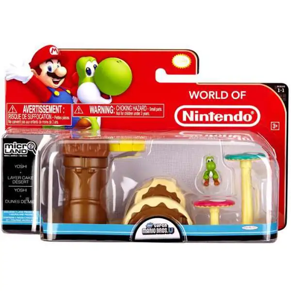 World of Nintendo New Super Mario Bros. U Micro Land Playset Yoshi & Layer Cake Desert Playset