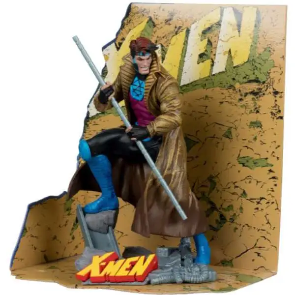McFarlane Toys Marvel Gambit Posed Figure with Scene [X-Men #1, Damaged Package]