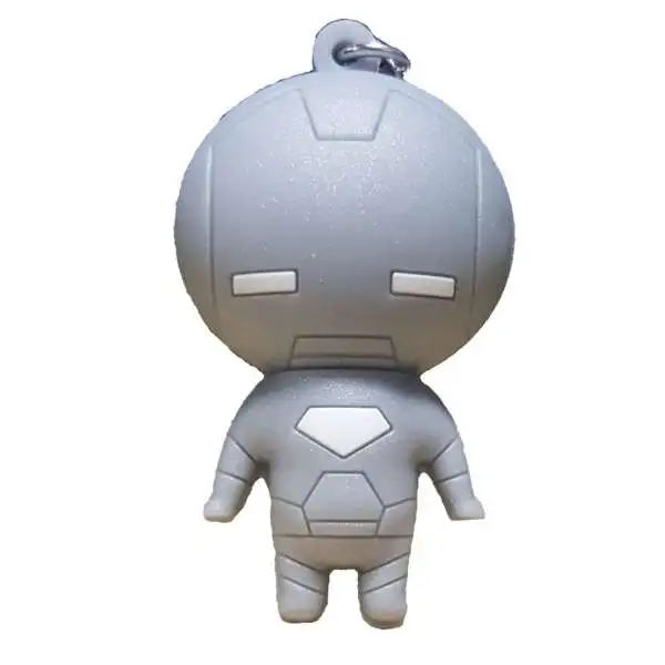 Marvel 3D Figural Keychains Series 1 Silver Iron Man Keyring [Loose]