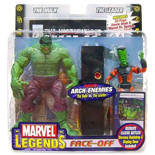 Marvel Legends Face Off Series 1 Hulk Yelling vs. Leader Action Figure 2-Pack [Thin Head Variant]