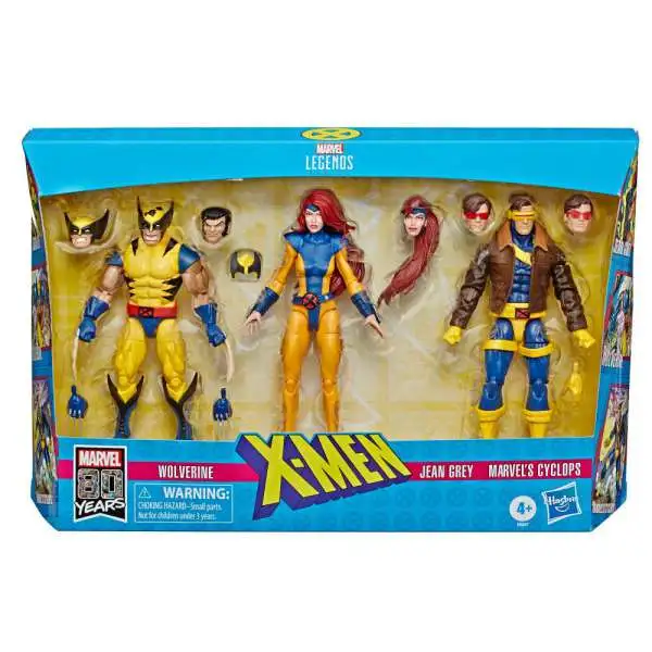 X-Men Marvel Legends Wolverine, Jean Grey & Cyclops Action Figure 3-Pack [90's Costumes]