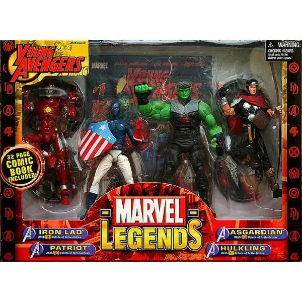 Marvel Legends Young Avengers Iron Lad, Patriot, Asgardian & Hulkling Action Figure 4-Pack