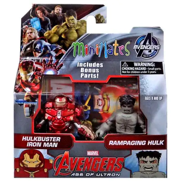 Marvel Avengers Age of Ultron Minimates Series 63 Hulkbuster Iron Man & Rampaging Hulk 2-Inch Minifigure 2-Pack
