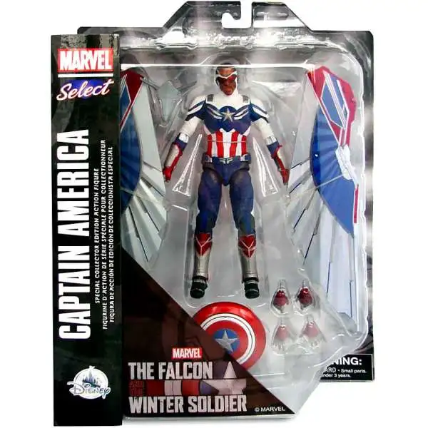 The Falcon and the Winter Soldier Marvel Select Captain America Exclusive Action Figure [Sam Wilson, Collector Edition, Disney Plus]