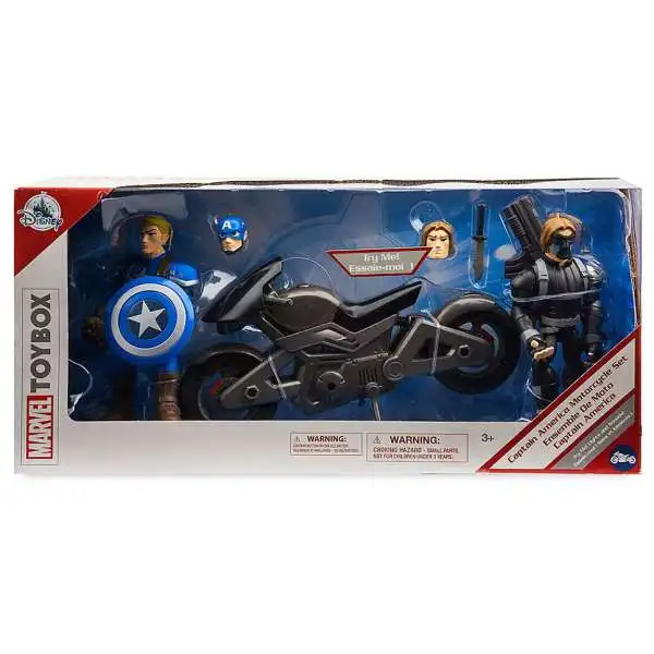 Disney Marvel Toybox Captain America, Motorcycle & Winter Soldier Exclusive Action Figure Set