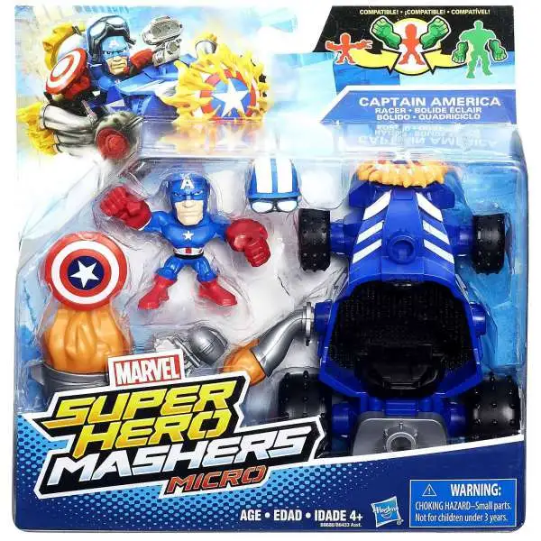 Marvel Super Hero Mashers Micro Captain America & Racer Mini Figure Set
