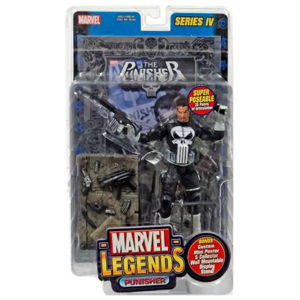 Marvel Legends Series 4 Punisher Action Figure [Foil Print Variant, Damaged Package]