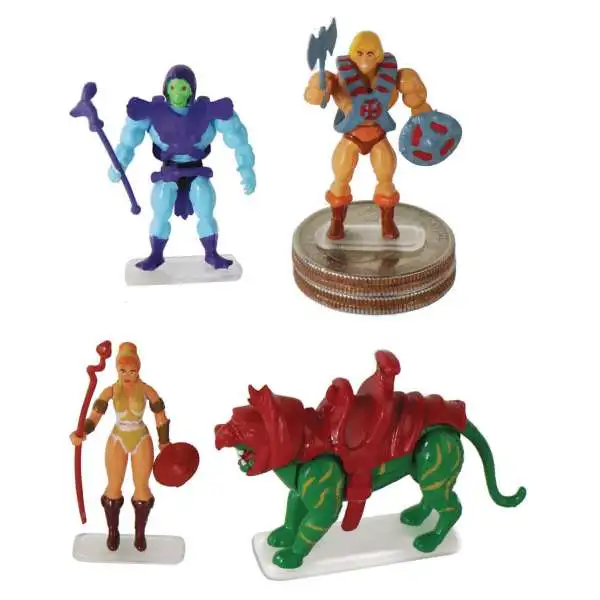World's Smallest Masters of the Universe He-Man, Skeletor, Teela & Battle Cat 1.25-Inch Set of 4 Micro Figures