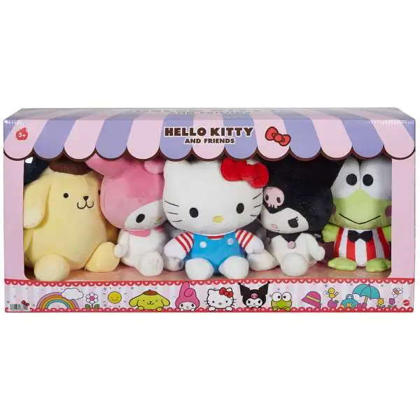 Sanrio & Friends Pompompurin, My Melody, Hello Kitty, Kuromi & Keroppi 7-Inch Plush 5-Pack