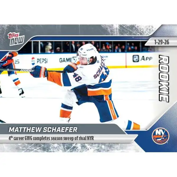 NHL 2025-26 Topps NOW Hockey Matthew Schaefer Single Sticker Card #100 [Rookie]