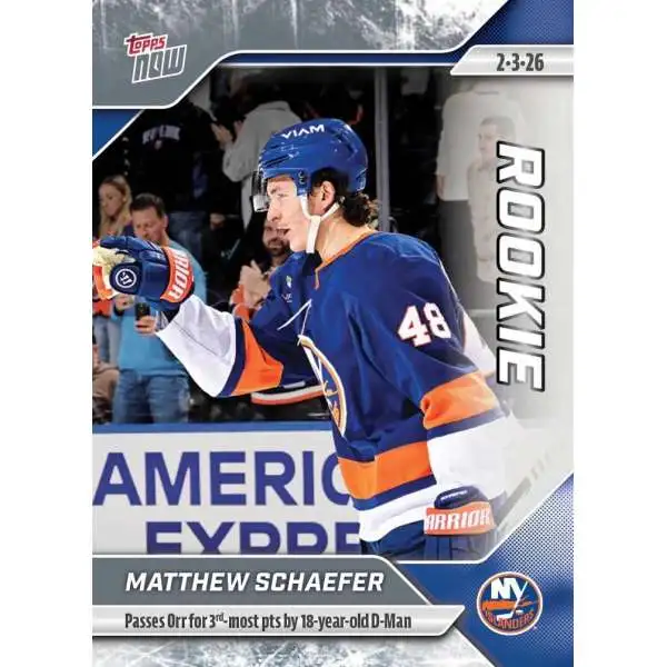 NHL 2025-26 Topps NOW Hockey Matthew Schaefer Single Sticker Card #105 [Rookie]