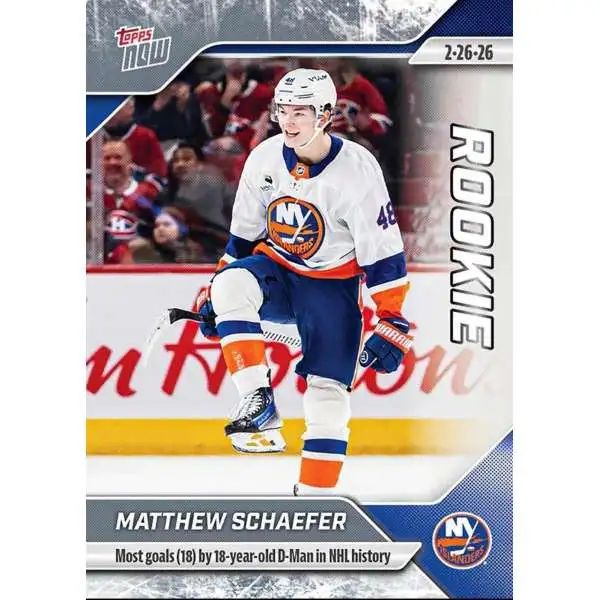 NHL 2025-26 Topps NOW Hockey Matthew Schaefer #110 [Rookie Sticker Card]