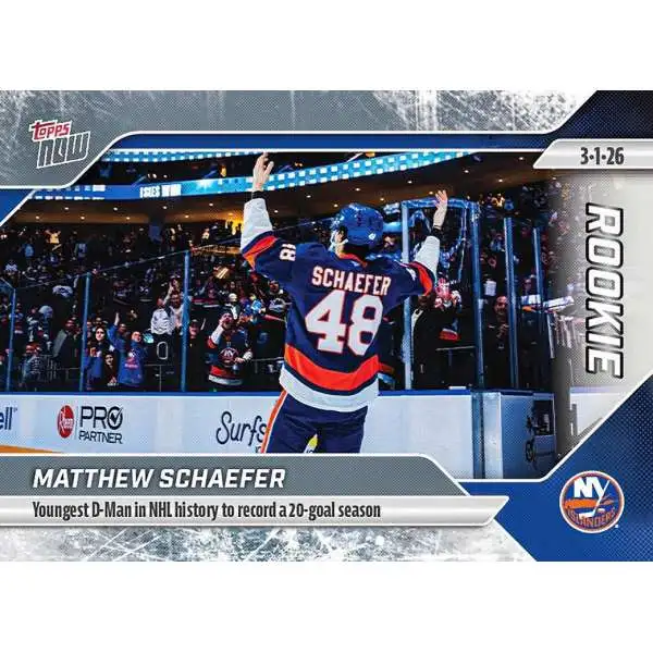 NHL 2025-26 Topps NOW Hockey Matthew Schaefer #111 [Rookie Sticker Card]