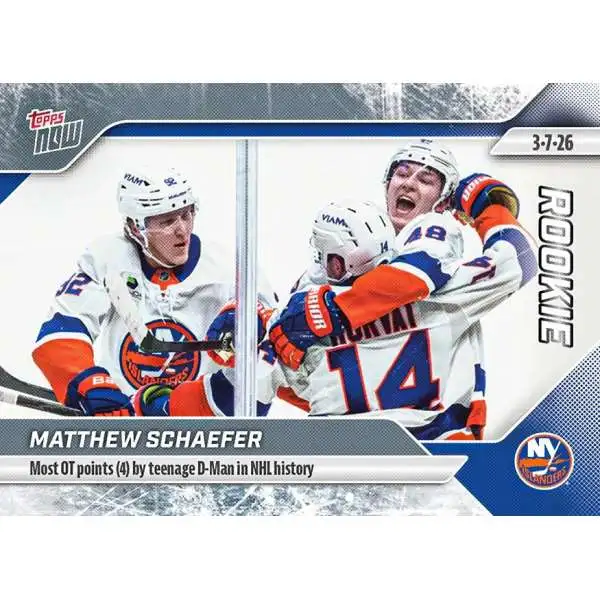 NHL 2025-26 Topps NOW Hockey Matthew Schaefer #117 [Rookie Sticker Card]