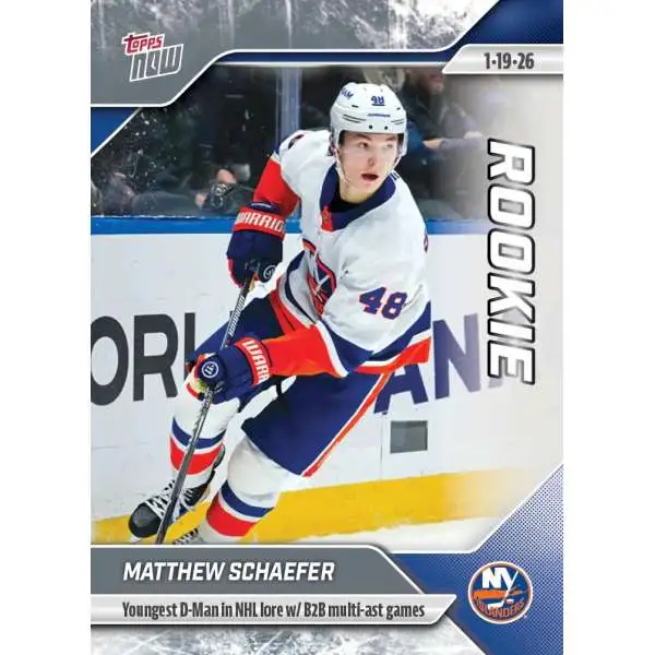 NHL 2025-26 Topps NOW Hockey Matthew Schaefer Single Sticker Card #95 [Rookie]